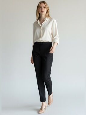 Willow & Thread Black Cigarette Trousers Slim Leg Pants Size 0